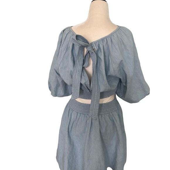 Love The Label Anthropologie Blue Denim Chambray nightgown cutout dress - Picture 3 of 14
